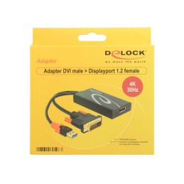 DeLOCK 0.3m, DVI 24+1 + USB-A Displayport 20p 0,3 m DVI-D + USB HDMI Nero