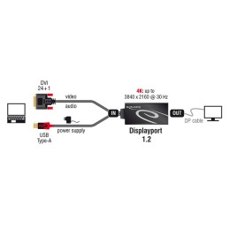 DeLOCK 0.3m, DVI 24+1 + USB-A Displayport 20p 0,3 m DVI-D + USB HDMI Nero