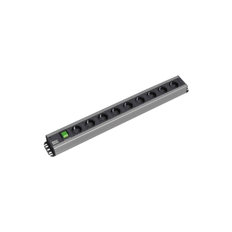 Bachmann 300.004 prolunghe e multiple 2 m 9 presa(e) AC Nero, Grigio