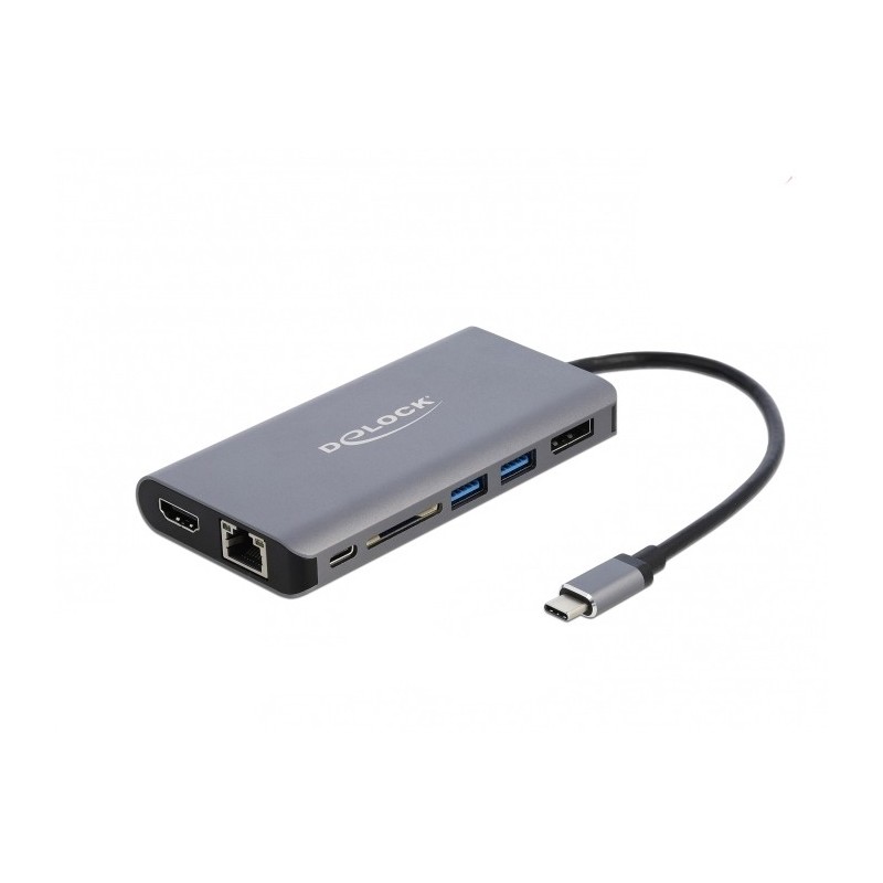 DeLOCK 87683 replicatore di porte e docking station per laptop Cablato USB 3.2 Gen 1 (3.1 Gen 1) Type-C Grigio