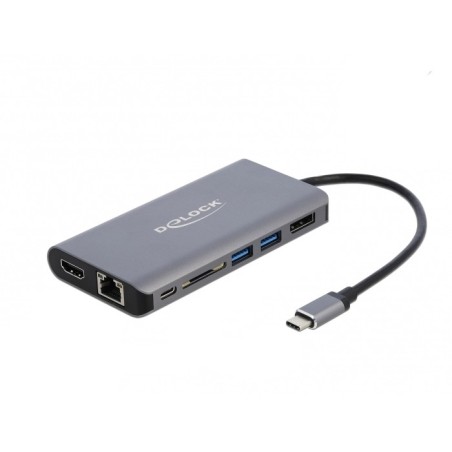 DeLOCK 87683 replicatore di porte e docking station per laptop Cablato USB 3.2 Gen 1 (3.1 Gen 1) Type-C Grigio