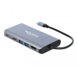 DeLOCK 87683 replicatore di porte e docking station per laptop Cablato USB 3.2 Gen 1 (3.1 Gen 1) Type-C Grigio