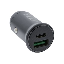 InLine Alimentatore USB per auto, USB-A + USB-C, grigio