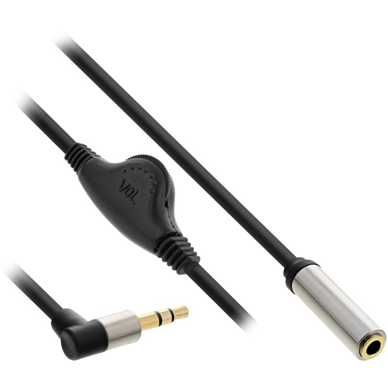 InLine Cavo Audio, Jack 3.5mm ST, angolato, slim, c.volume