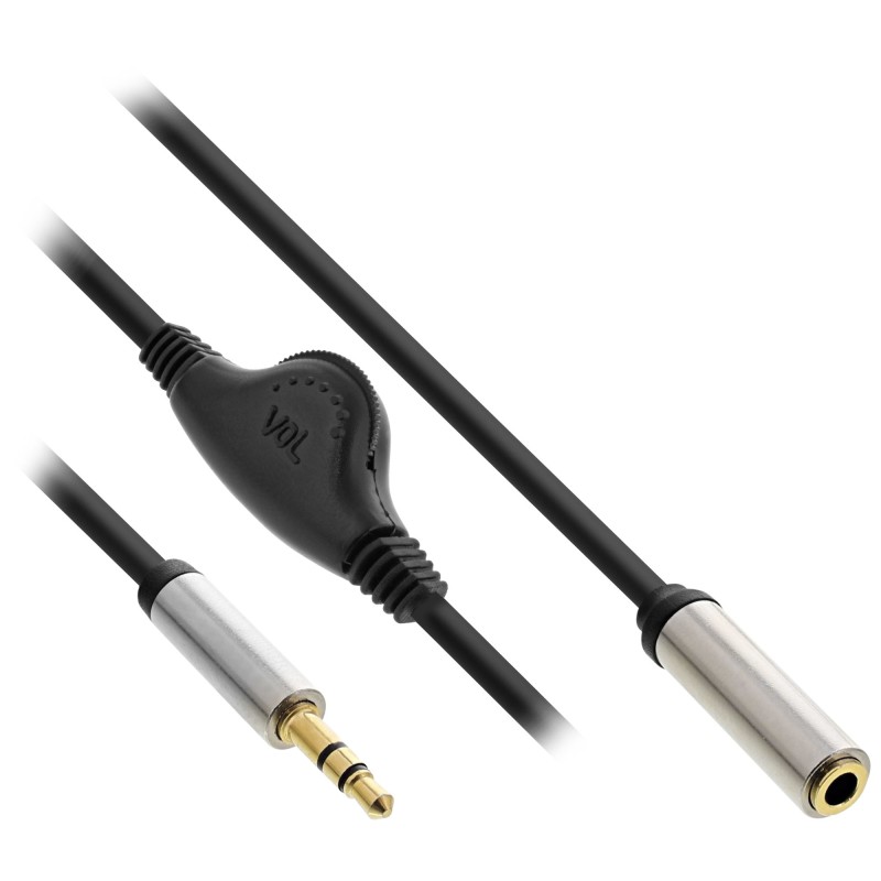 InLine Cavo Audio, Jack 3.5mm ST, slim, c.volume, 0,25m