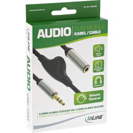 InLine Cavo Audio, Jack 3.5mm ST, slim, c.volume, 0,25m