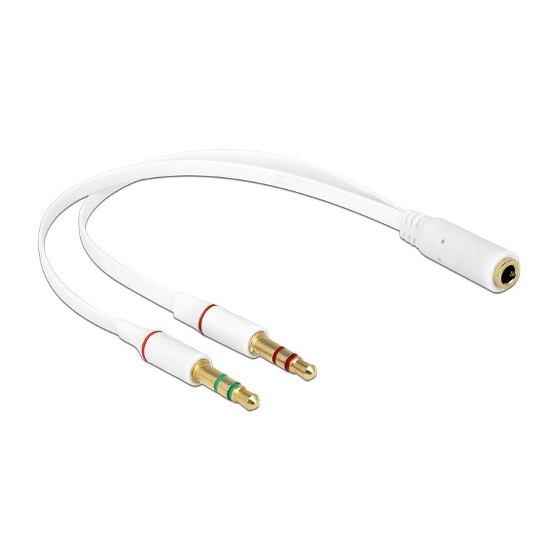 DeLOCK 65585 cavo audio 0,2 m 2 x 3.5mm 3.5mm Bianco