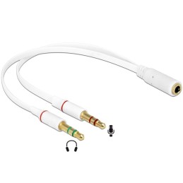 DeLOCK 65585 cavo audio 0,2 m 2 x 3.5mm 3.5mm Bianco