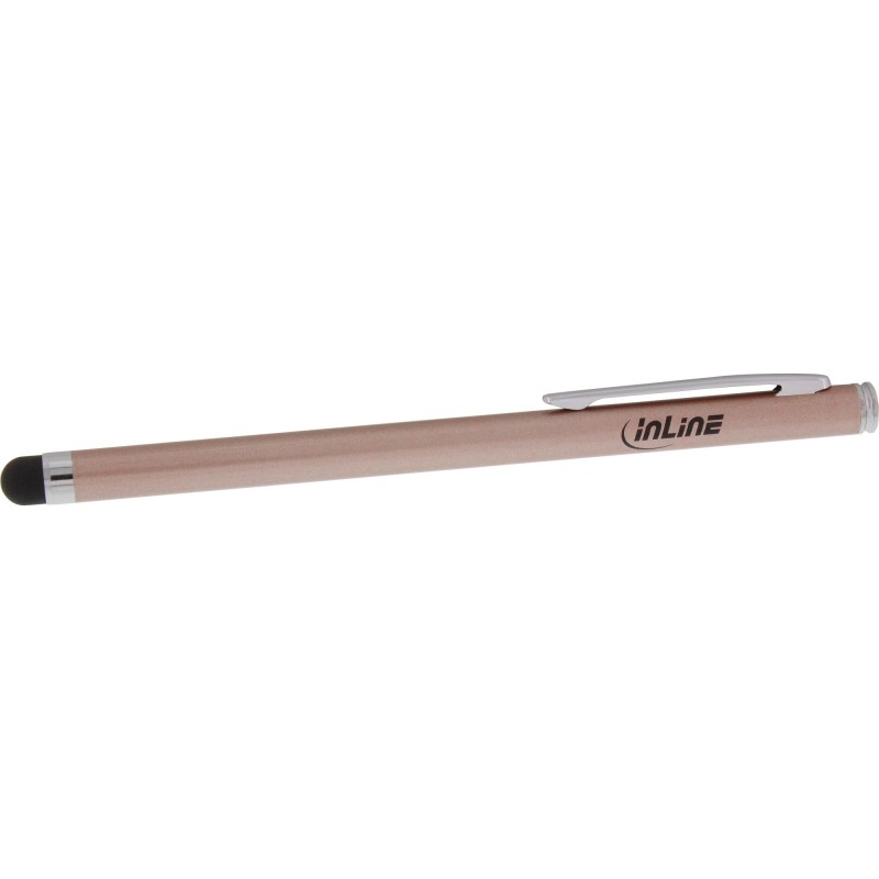 InLine Stylus, pennino touch capacitivo, punta gomma 6mm, alluminio, rosa