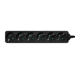 LogiLink LPS238B prolunghe e multiple 1,5 m 6 presa(e) AC Interno Nero