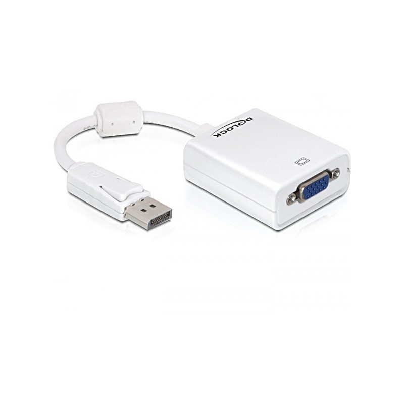 DeLOCK 61766 cavo e adattatore video 0,125 m VGA (D-Sub) DisplayPort Bianco