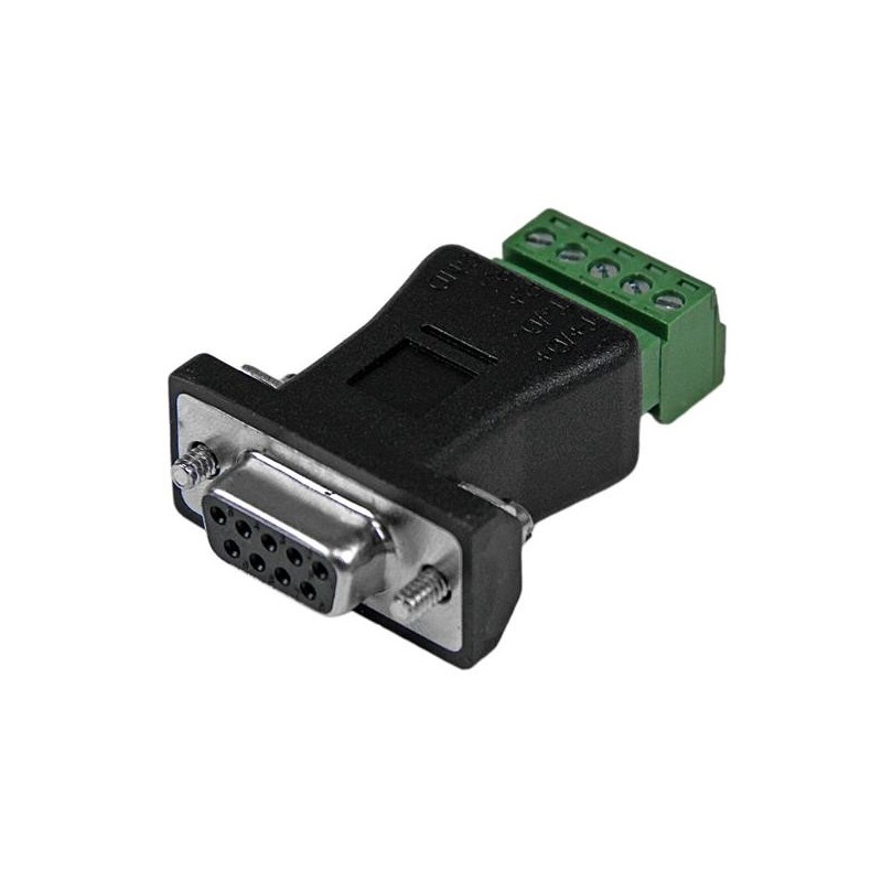 StarTech.com RS422 RS485 Serial DB9 - Terminal Block Adapter Nero