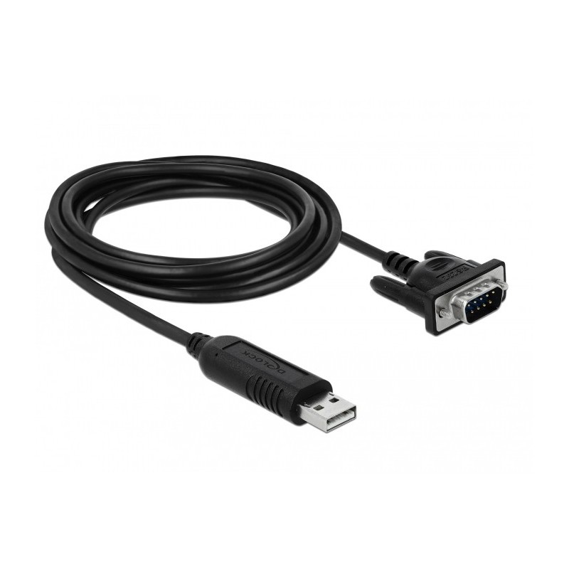 DeLOCK 66282 cavo seriale Nero 1,8 m RS-232 USB tipo A