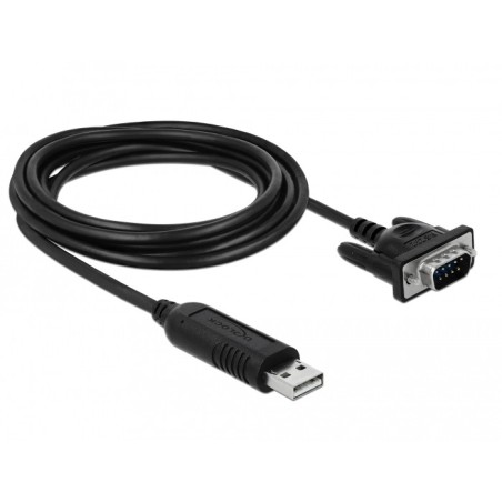 DeLOCK 66282 cavo seriale Nero 1,8 m RS-232 USB tipo A