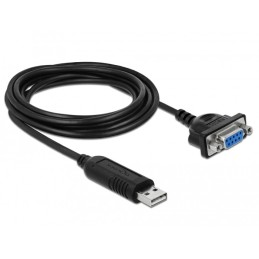 DeLOCK 66281 cavo seriale Nero 1,8 m RS-232 USB tipo A