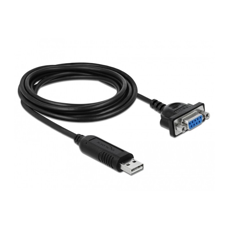 DeLOCK 66281 cavo seriale Nero 1,8 m RS-232 USB tipo A