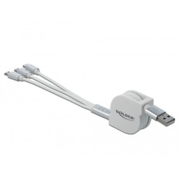 DeLOCK 85850 cavo USB USB 2.0 0,98 m USB A USB C Micro-USB B Lightning Argento, Bianco