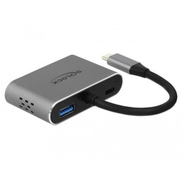 DeLOCK 64074 replicatore di porte e docking station per laptop USB 3.2 Gen 1 (3.1 Gen 1) Type-C Grigio