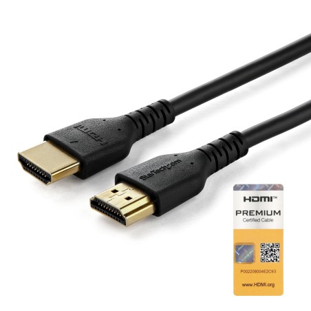 StarTech.com Cavo HDMI 2.0 certificato Premium da 1m - Cavo video HDMI con Ethernet ad alta velocità - UHD 4K 60Hz HDR - Cavo