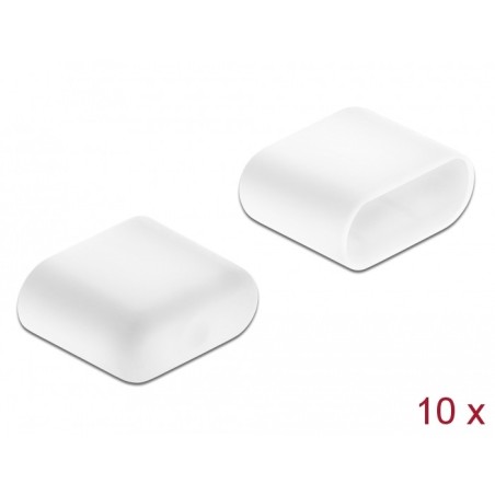 DeLOCK Copertura antipolvere per USB Type-C maschio 10 pezzi bianco