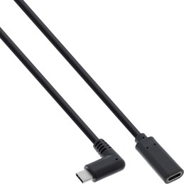 InLine Prolunga USB 3.2 Gen.1 x2,mangolato - F USB-C, nero, 0,5m