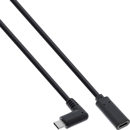 InLine Prolunga USB 3.2 Gen.1 x2,mangolato - F USB-C, nero, 1m