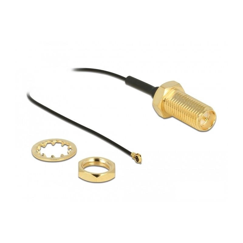 DeLOCK Cavo Antenna RP-SMA femmina passante epr I-PEX Inc., MHF® 4 maschio 0.81 35 cm lunghezza filettatura 35 mm