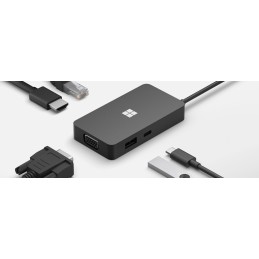 Microsoft 1E4-00002 replicatore di porte e docking station per laptop Nero