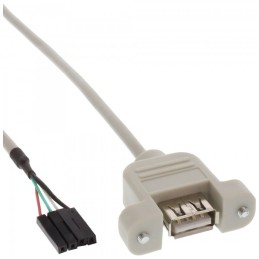 InLine 4043718132942 cavo USB USB 2.0 0,4 m USB A Bianco