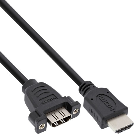 InLine Cavo adattatore da pannello HDMI, maschio femmina 4K2K, 0,6m