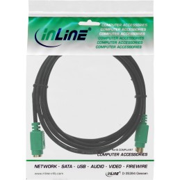 InLine Cavo PS 2, 6pin Mini-Din M-F pc99, connettore verde, dorato, 3m