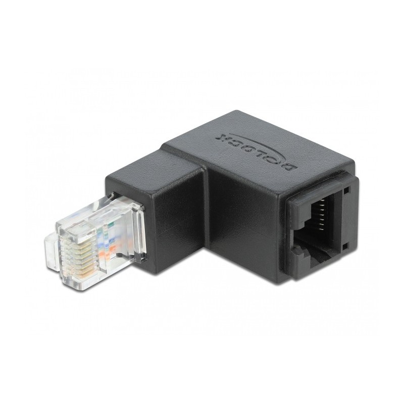 DeLOCK Adattatore RJ45 maschio angolato verso il basso  RJ45 femmina Cat.6 UTP