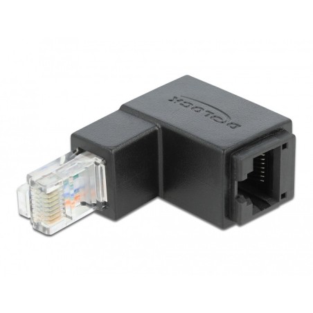 DeLOCK Adattatore RJ45 maschio angolato verso il basso  RJ45 femmina Cat.6 UTP