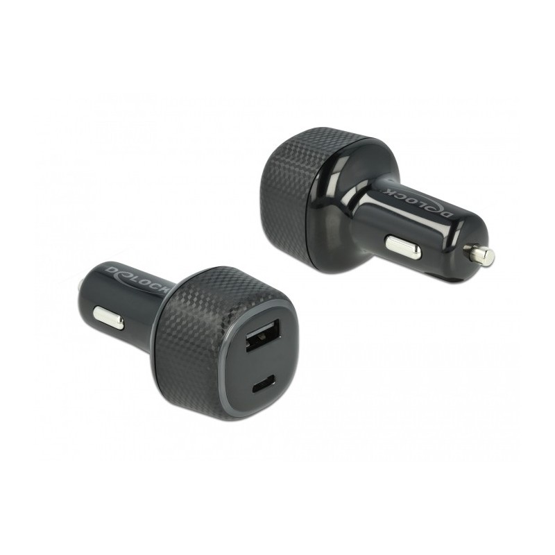 DeLOCK Caricabatteria da auto USB Type-C PD 3.0 e USB Tipo-A con 63 W