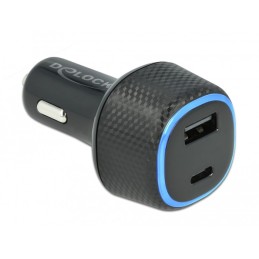 DeLOCK Caricabatteria da auto USB Type-C PD 3.0 e USB Tipo-A con 63 W