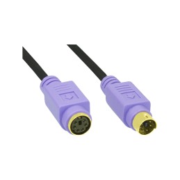 InLine Cavo PS 2, 6pin Mini-Din M-F pc99, connettore viola, dorato, 2m