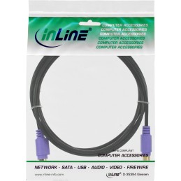 InLine Cavo PS 2, 6pin Mini-Din M-F pc99, connettore viola, dorato, 2m