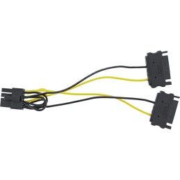 InLine Cavo di alimentazione int. 2x SATA M a 8poli PCIe F, 0,15m