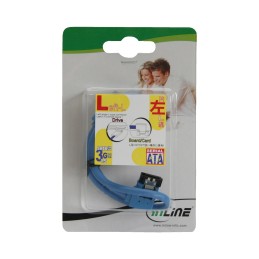 InLine Cavo SATA 6Gb s, rotondo, angolato a sin., blu, con linguetta, 0,5m