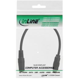 InLine Cavo audio , presa Jack 3,5mm F-F, stereo, nero, 20cm, da pannello