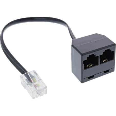 InLine Distributore ISDN, da 1x RJ45 M a 2x RJ45 M, (8P4C), 15cm, senza res.