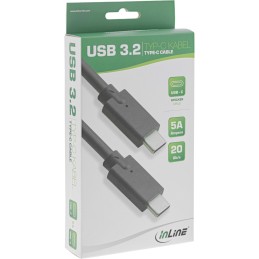 InLine Cavo USB 3.2 Gen.2x2, USB-C maschio maschio, nero, 0,5m