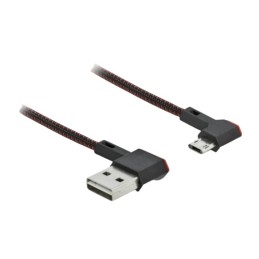 DeLOCK Cavo EASY-USB 2.0 Tipo-A maschio per EASY-USB Tipo Micro-B maschio nero con angolazione sinistra   destra da 0,2 m