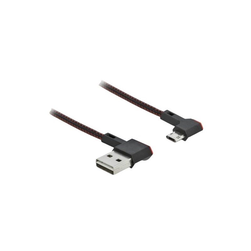 DeLOCK Cavo EASY-USB 2.0 Tipo-A maschio per EASY-USB Tipo Micro-B maschio nero con angolazione sinistra   destra da 0,2 m