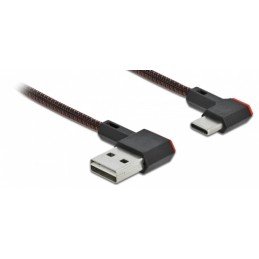 DeLOCK Cavo EASY-USB 2.0 Tipo-A maschio per USB Type-C maschio nero con angolazione sinistra   destra da 1,5 m