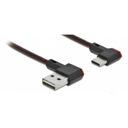 DeLOCK Cavo EASY-USB 2.0 Tipo-A maschio per USB Type-C maschio nero con angolazione sinistra   destra da 2 m