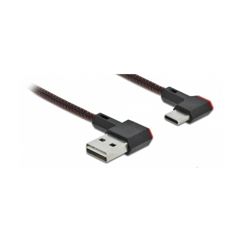 DeLOCK Cavo EASY-USB 2.0 Tipo-A maschio per USB Type-C maschio nero con angolazione sinistra   destra da 2 m