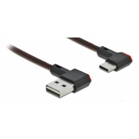 DeLOCK Cavo EASY-USB 2.0 Tipo-A maschio per USB Type-C maschio nero con angolazione sinistra   destra da 2 m