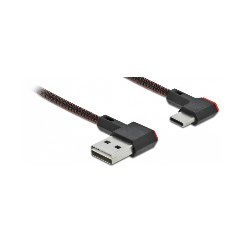 DeLOCK Cavo EASY-USB 2.0 Tipo-A maschio per USB Type-C maschio nero con angolazione sinistra   destra da 0,2 m