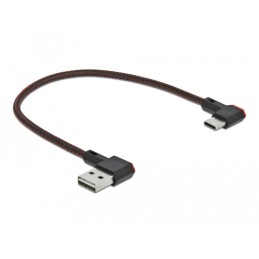 DeLOCK Cavo EASY-USB 2.0 Tipo-A maschio per USB Type-C maschio nero con angolazione sinistra   destra da 0,2 m